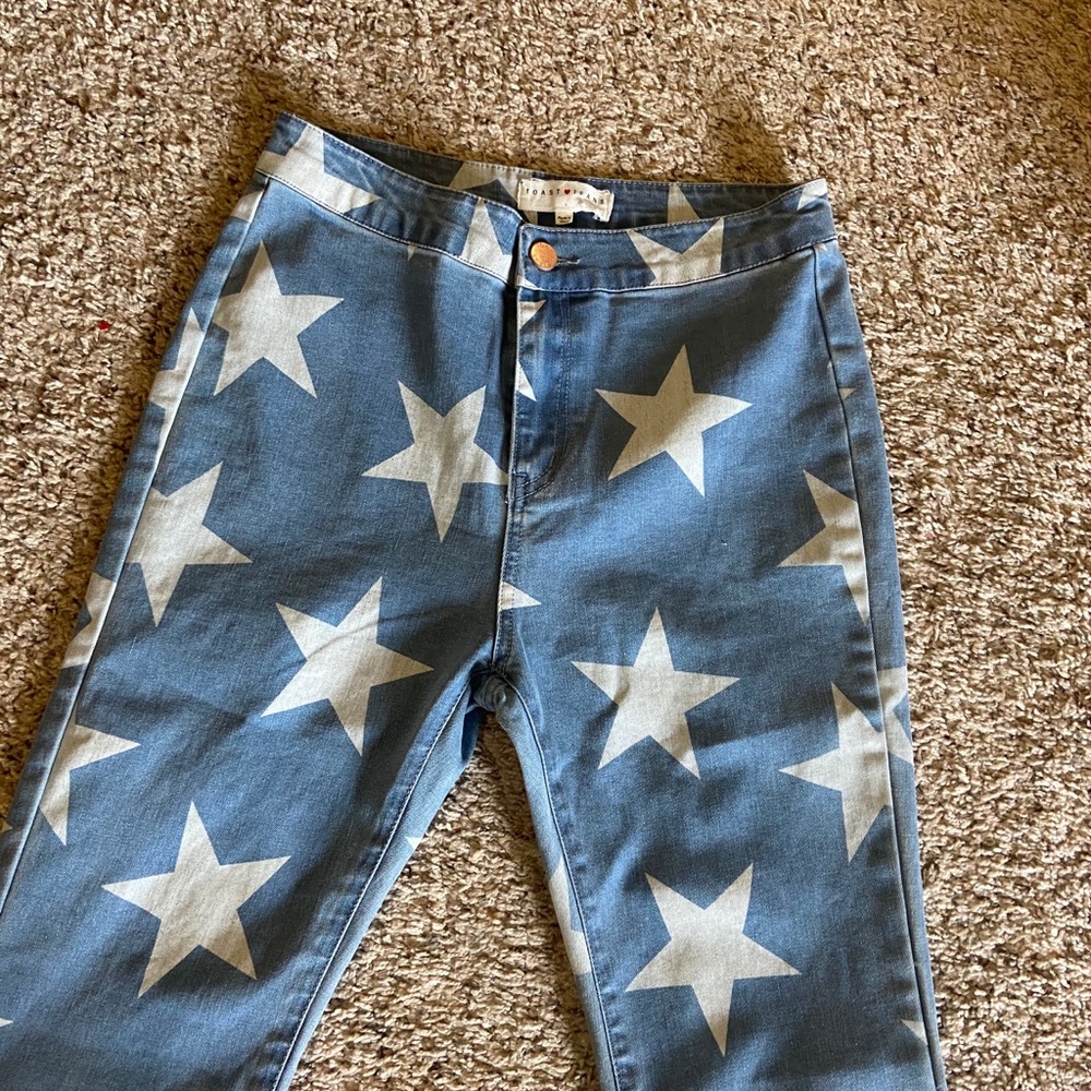Star Print Flare Jeans